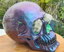Load image into Gallery viewer, METALLIC SKULL with crystal eyes- painted by me