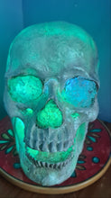 Load image into Gallery viewer, FLOURITE COLOUR CHANGING SKULL LAMP -made by me