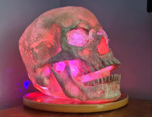 Load image into Gallery viewer, CLEAR QUARTZ COLOUR CHANGING SKULL LAMP -made by me