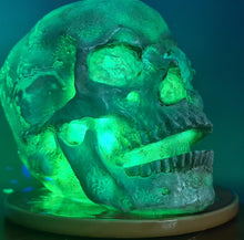 Load image into Gallery viewer, FLOURITE COLOUR CHANGING SKULL LAMP -made by me