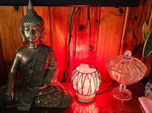 Load image into Gallery viewer, ROSE QUARTZ DYED clear quartz CAGE LAMP(deep soul cleanser)