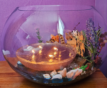 Load image into Gallery viewer, UNIQUE BEACHY SCENE FISHBOWL CANDLE HOLDER-HANDMADE BY ME