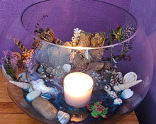 Load image into Gallery viewer, UNIQUE BEACHY SCENE FISHBOWL CANDLE HOLDER-HANDMADE BY ME
