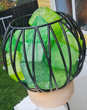 Load image into Gallery viewer, LIME/GREEN DYED CLEAR QUARTZ CRYSTAL  CAGE LAMP(deep soul cleanser)