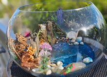 Load image into Gallery viewer, UNIQUE BEACHY SCENE FISHBOWL CANDLE HOLDER-HANDMADE BY ME