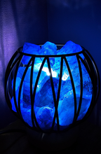 Load image into Gallery viewer, BLUE DYED CLEAR QUARTZ CRYSTAL  CAGE LAMP