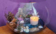Load image into Gallery viewer, UNIQUE BEACHY SCENE FISHBOWL CANDLE HOLDER-HANDMADE BY ME