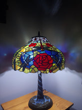 Load image into Gallery viewer, Saleš„RED ROSES & DRAGONLY BLUE/GREEN/ PURPLE STAINED GLASS LAMP