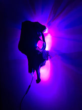 Load image into Gallery viewer, COSTš„GENUINE COW SKULL -backlit lighting ,painted with chameleon resin by me