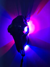 Load image into Gallery viewer, Saleš„Genuine sheep skull backlit with resin painted by me also glows purple in the dark