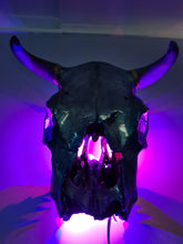 Load image into Gallery viewer, 1 of a kind 3/4 genuine bull skull with horns hand painted painted by me