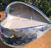 Load image into Gallery viewer, Sale💥ANTIQUE SILVER HEART 4 WICK SOY CANDLE
