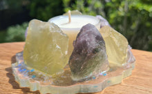 Load image into Gallery viewer, REFILLABLE HANDMADE CRYSTAL TEA LIGHT CANDLE -made by me.