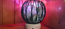 Load image into Gallery viewer, COLOUR CHANGING GREEN FLOURITE  CRYSTAL  CAGE LAMP( balance)