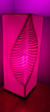 Load image into Gallery viewer, MAGENTA LEAF INDENT CERAMIC LAMP