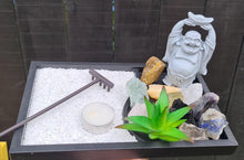 Load image into Gallery viewer, CRYSTAL LAUGHING BUDDHA ZEN GARDEN