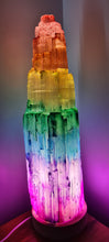 Load image into Gallery viewer, CHAKRA SELENITE CRYSTAL LAMP 35cm-2 lighting options