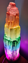 Load image into Gallery viewer, CHAKRA SELENITE CRYSTAL LAMP 35cm-2 lighting options