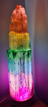 Load image into Gallery viewer, CHAKRA SELENITE CRYSTAL LAMP 35cm-2 lighting options