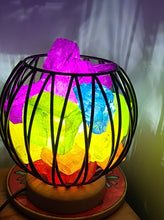 Load image into Gallery viewer, CHAKRA CLEAR QUARTZ CRYSTAL  CAGE LAMP(deep soul cleanser)