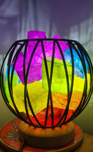 Load image into Gallery viewer, CHAKRA CLEAR QUARTZ CRYSTAL  CAGE LAMP(deep soul cleanser)
