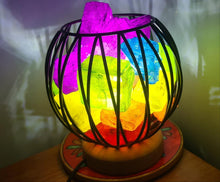 Load image into Gallery viewer, CHAKRA CLEAR QUARTZ CRYSTAL  CAGE LAMP(deep soul cleanser)