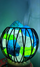 Load image into Gallery viewer, GREEN BLUE CLEAR QUARTZ CRYSTAL CAGE LAMP