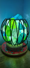 Load image into Gallery viewer, GREEN BLUE CLEAR QUARTZ CRYSTAL CAGE LAMP