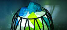 Load image into Gallery viewer, GREEN BLUE CLEAR QUARTZ CRYSTAL CAGE LAMP