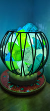Load image into Gallery viewer, GREEN BLUE CLEAR QUARTZ CRYSTAL CAGE LAMP