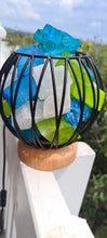 Load image into Gallery viewer, GREEN BLUE CLEAR QUARTZ CRYSTAL CAGE LAMP