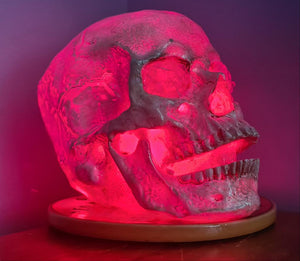 FLOURITE COLOUR CHANGING SKULL LAMP -made by me