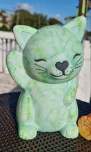 Load image into Gallery viewer, CAT NIGHT LIGHT LAMP (painted teal) 1 only