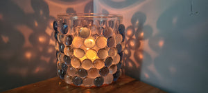 HANDMADE CANDLE HOLDER-glass beads