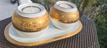 Load image into Gallery viewer, Sale💥24k GOLD FINE CHINA CANDLE HOLDER SET