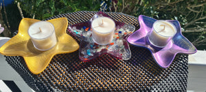 STARFISH CRYSTAL CANDLE HOLDERS/TRINKET DISH-made by me