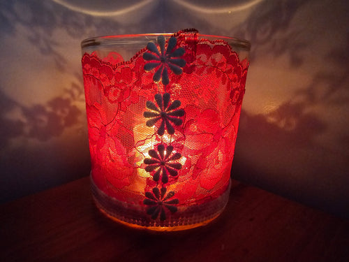 SEXY ELEGANT RED LACY CANDLE HOLDER
