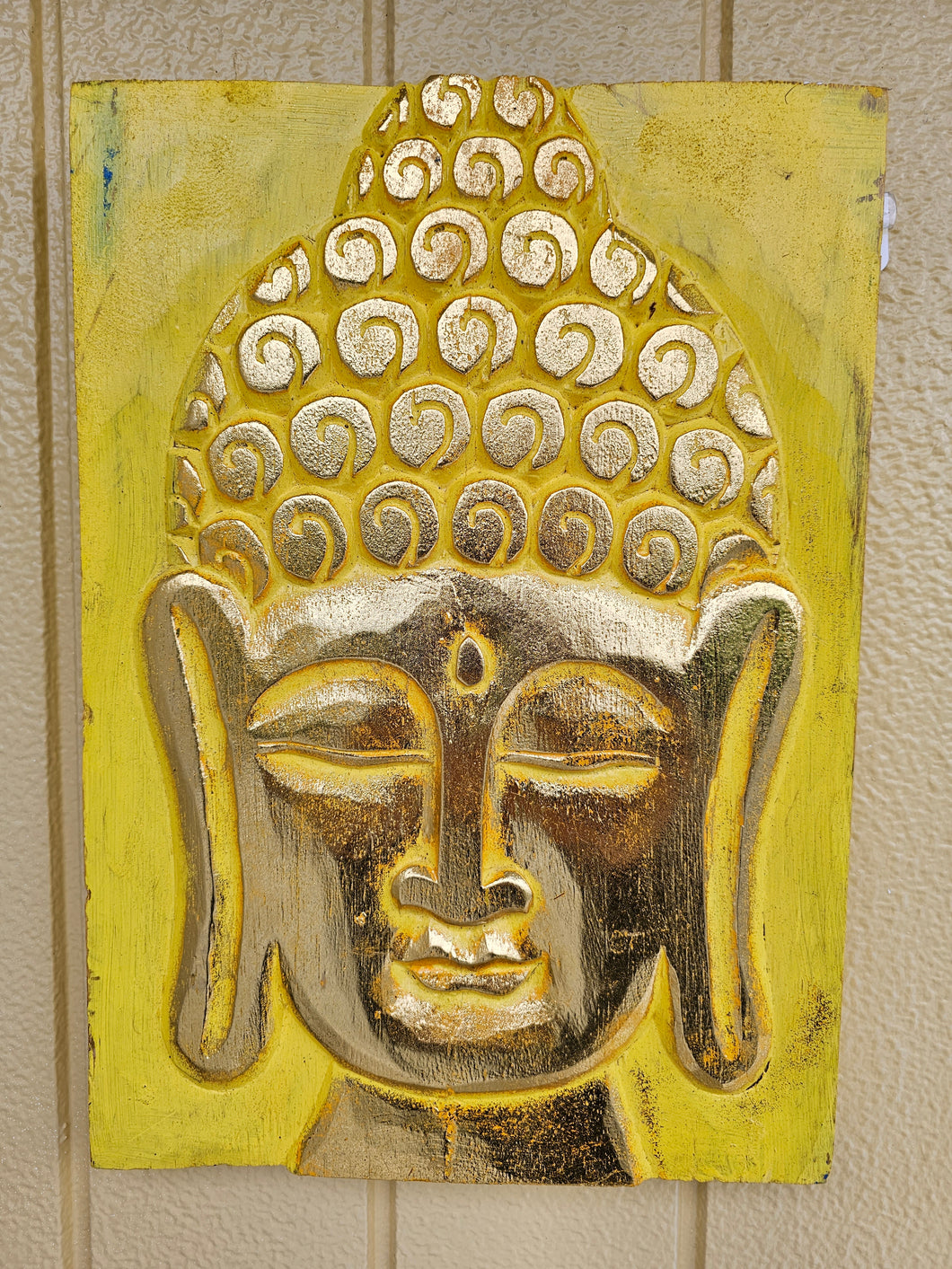 CARVED WOOD BUDDHA WALL ART