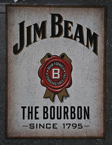 JIM BEAM  METAL WALL ART 30X40CM