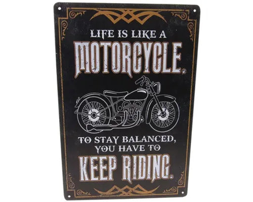 LIFE IS LIKE A MOTORCYCLE-A4 WALL ART