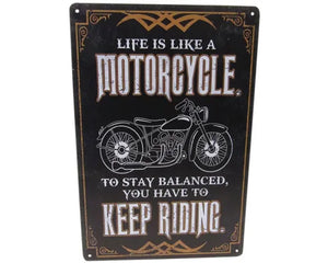 LIFE IS LIKE A MOTORCYCLE-A4 WALL ART