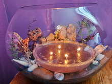 Load image into Gallery viewer, UNIQUE BEACHY SCENE FISHBOWL CANDLE HOLDER-HANDMADE BY ME