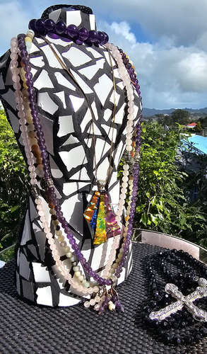 HANMADE MOSAIC BUST JEWELERY HOLDER