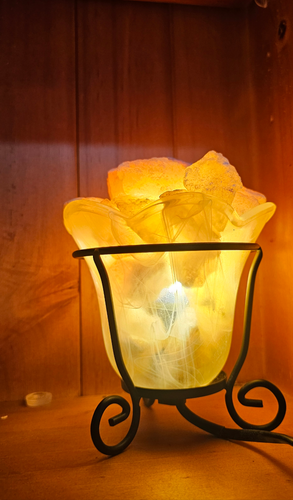 ORANGE CALCITE CRYSTAL TULIP LAMP