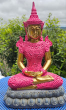 Load image into Gallery viewer, UNIQUE HAND PAINTED LARGE THAI MEDITATING  BUDDHA STATUE