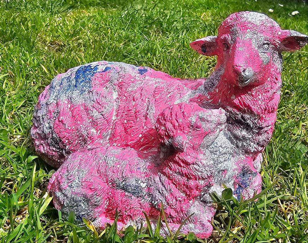 HYDRO DIPPED SHEEP FIGURINE