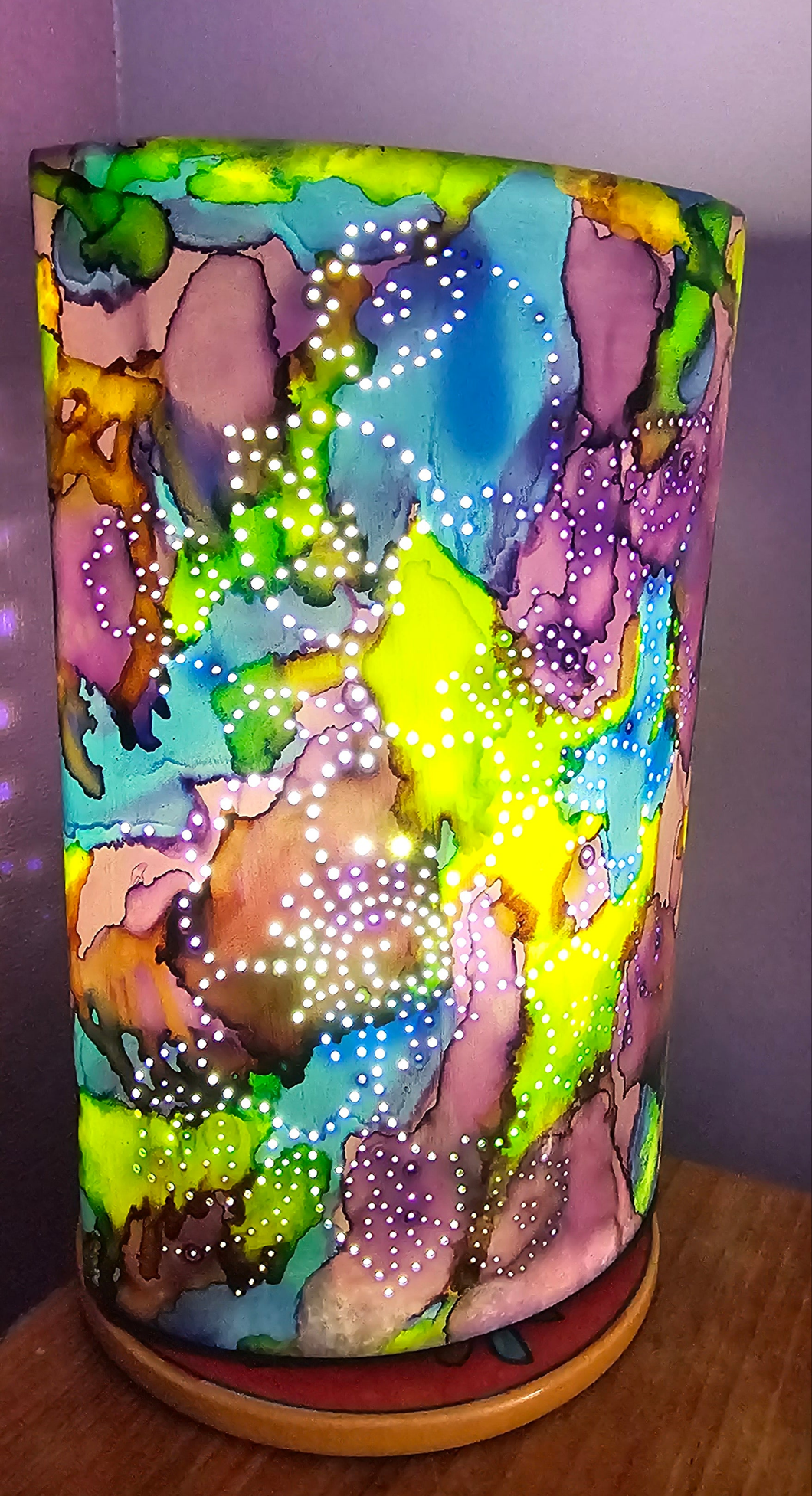 DYED FUNKY FLOWER LAMP