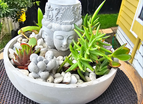 HANDMADE CONCRETE BUDDHA SUCCULANT GARDEN