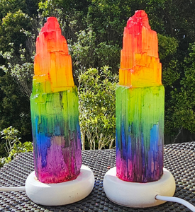 CHAKRA 15cm SELENITE LAMPS