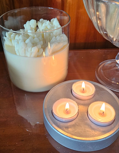 2 IN 1 CRYSTAL CANDLE/TEA LIGHT HOLDER